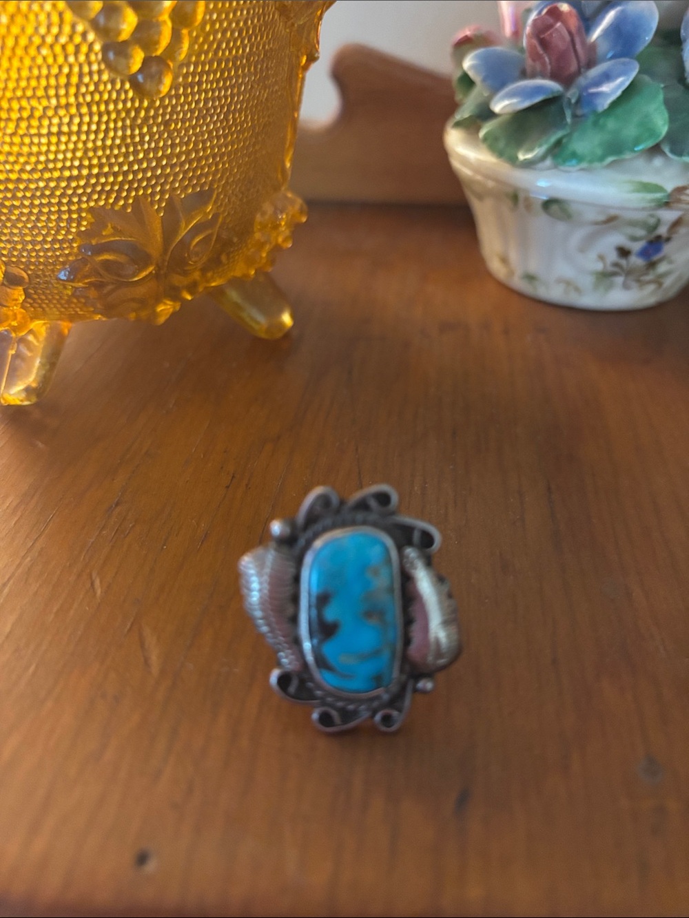 Turquoise sterling Silver cool turquoise Ring - Blue